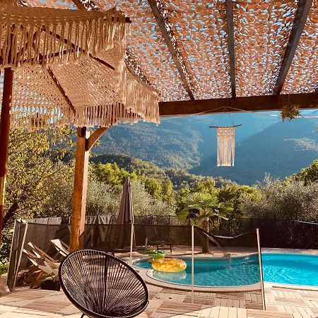 2P Au Coeur Des Montagnes Avec Piscine Chauffee Lägenhet Puget-Théniers Exteriör bild